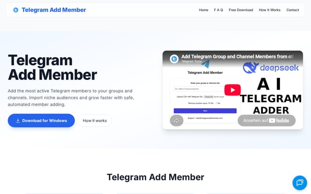 Screenshot of telegramaddmember.com