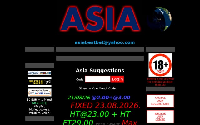Screenshot of best-bet.asia