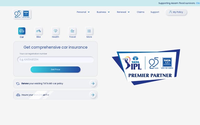Screenshot of tataaig.com