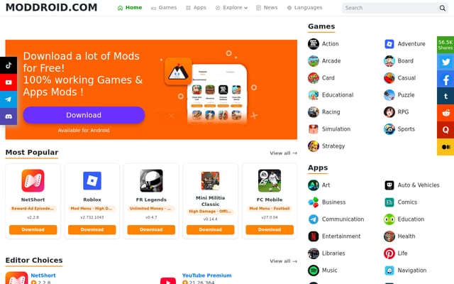 Screenshot of moddroid.com