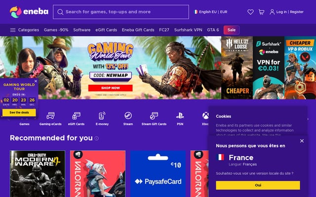 Screenshot of eneba.com