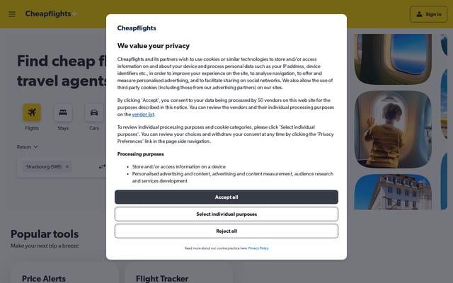 Screenshot of cheapflights.com.au