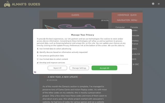 Screenshot of almarsguides.com
