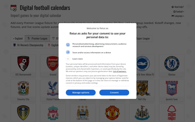 Screenshot of fixtur.es