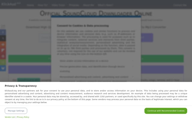 Screenshot of klickaud.org