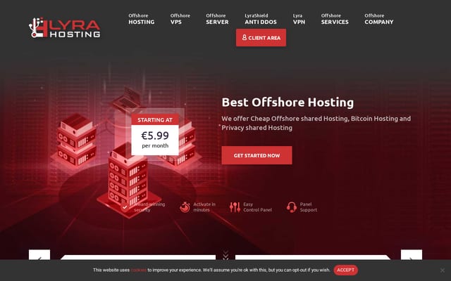 Screenshot of lyrahosting.com
