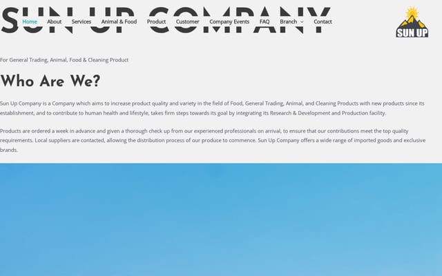 Screenshot of sunup-co.com
