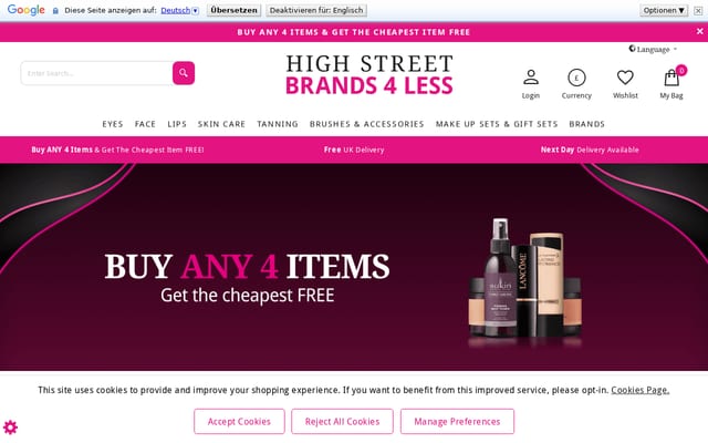 Screenshot of highstreetbrands4less.com