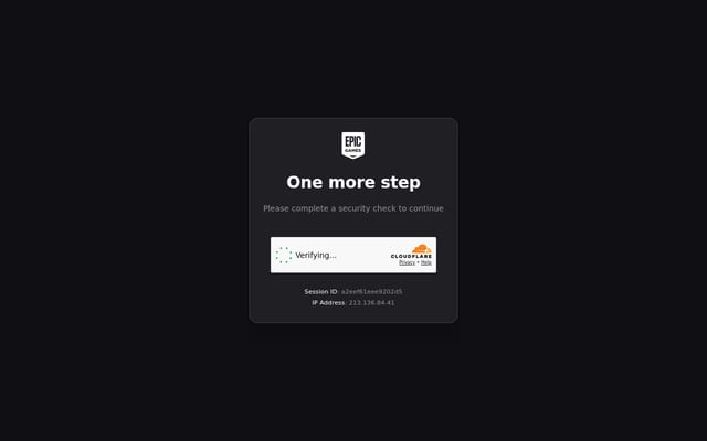 Screenshot of epicgames.com