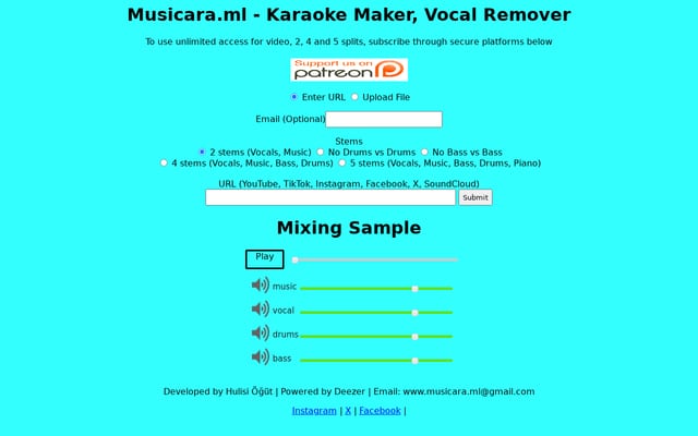 Screenshot of musicara.ml