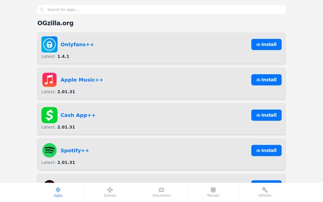 Screenshot of ogzilla.org