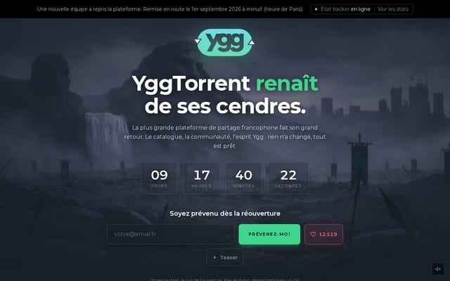 Screenshot of yggtorrent.qa