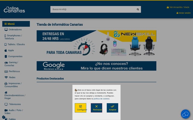 Screenshot of onlinecanarias.com