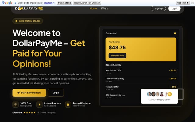 Screenshot of dollarpayme.com
