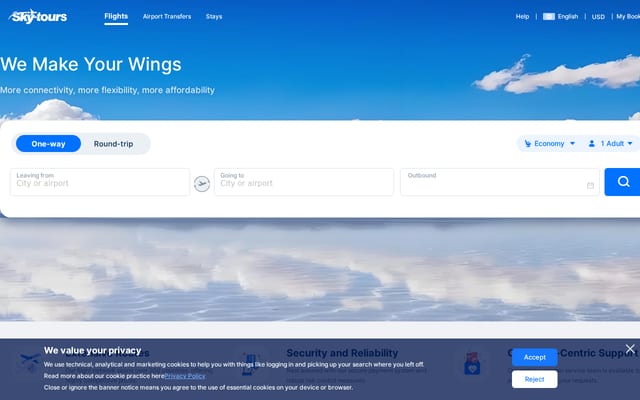 Screenshot of sky-tours.com