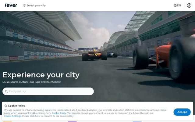 Screenshot of feverup.com