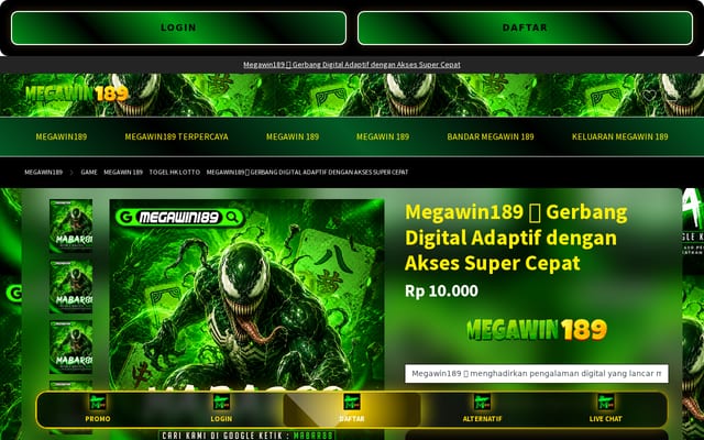 Screenshot of megawin189.com