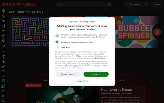 Screenshot of addictinggames.com
