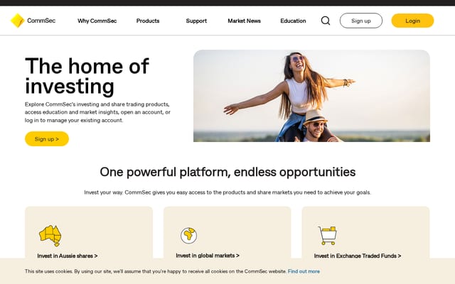 Screenshot of commsec.com.au