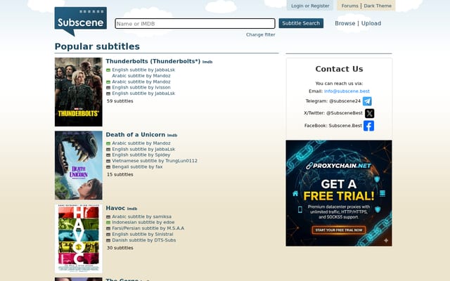 Screenshot of sub-scene.com