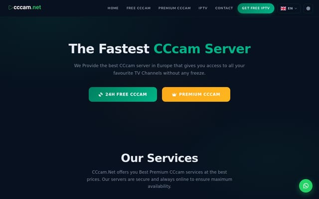 Screenshot of cccam.net