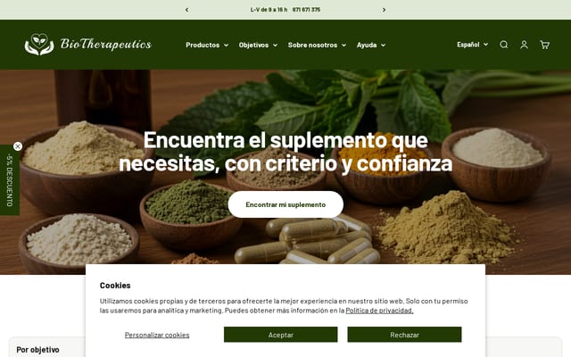 Screenshot of biotherapeutics.es