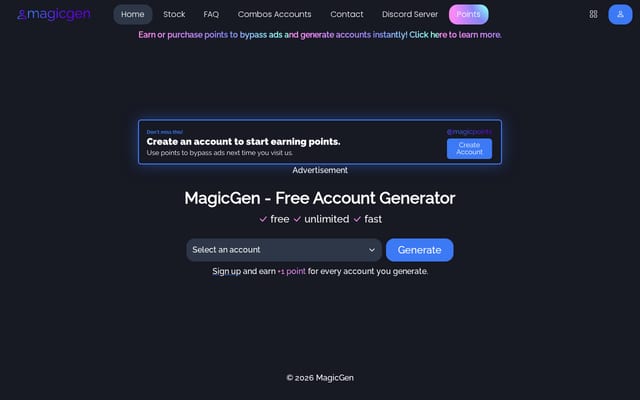 Screenshot of magicgen.xyz