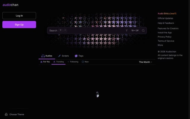 Screenshot of audiochan.com
