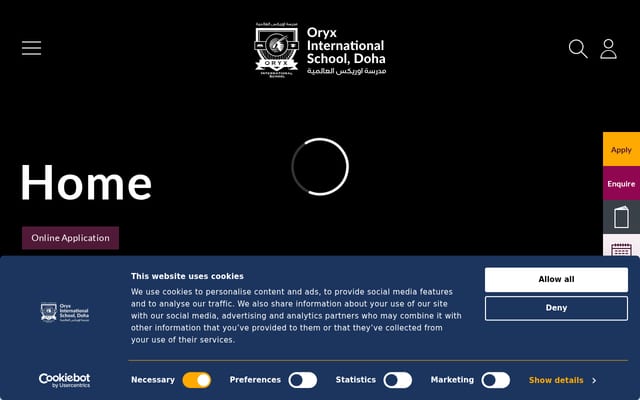 Screenshot of oryxschool.qa