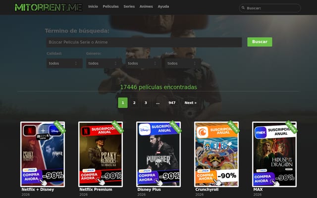 Screenshot of mitorrent.mx