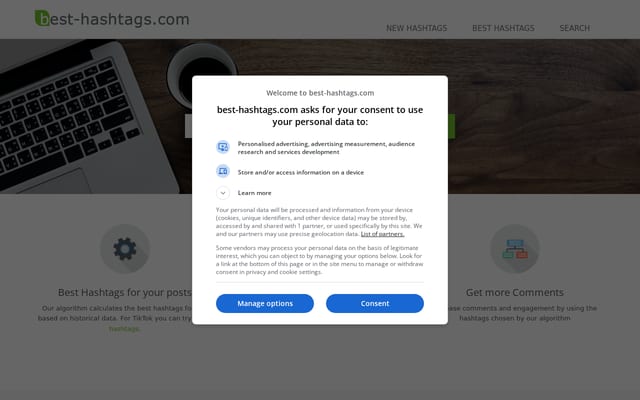 Screenshot of best-hashtags.com