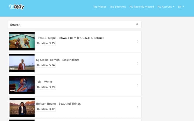 Screenshot of tubidy.buzz
