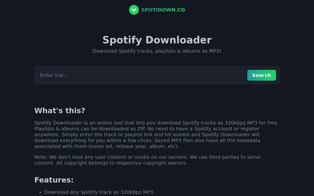 Screenshot of spotidown.co