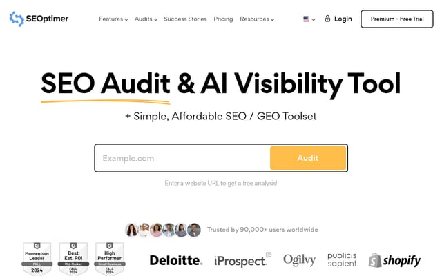 Screenshot of seoptimer.com