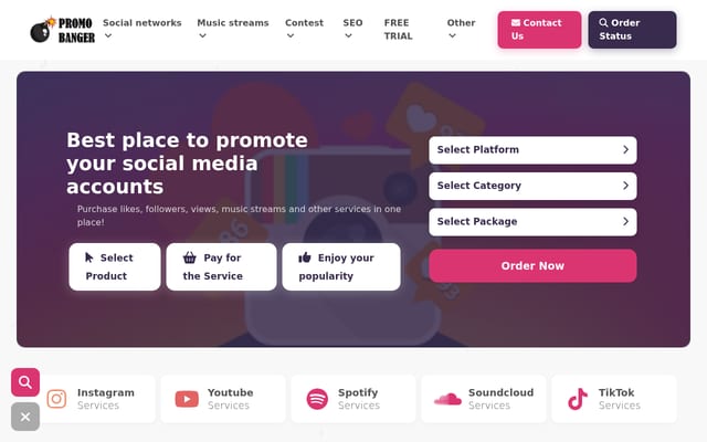 Screenshot of promobanger.com