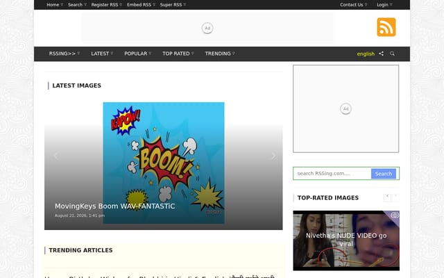Screenshot of rssing.com