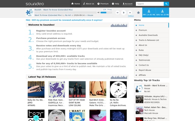 Screenshot of soundeo.com