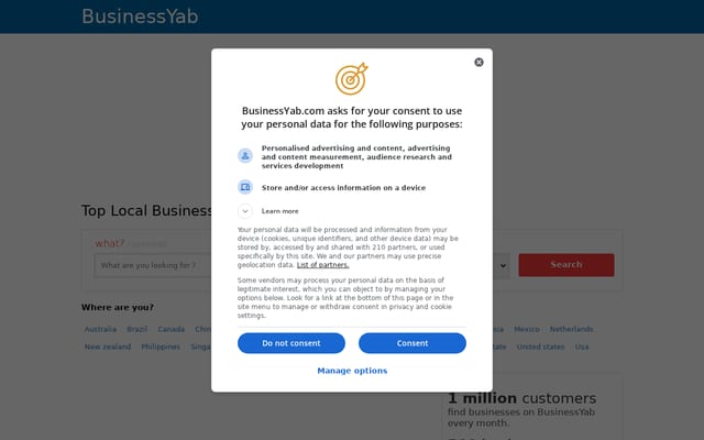 Screenshot of businessyab.com