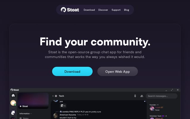Screenshot of stoat.chat