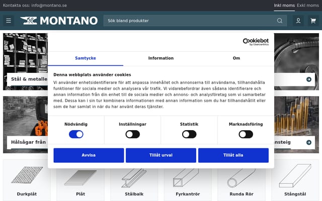 Screenshot of montano.se