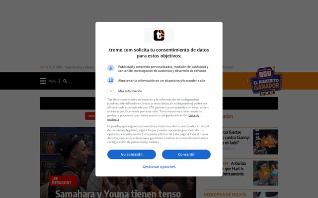 Screenshot of trome.com