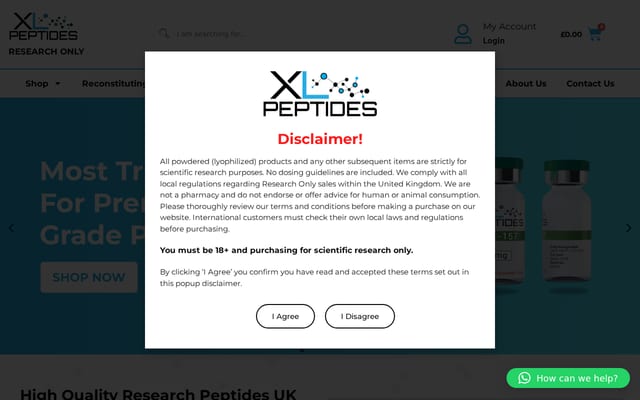 Screenshot of xlpeptides.com