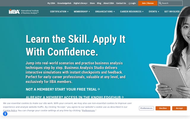 Screenshot of iiba.org