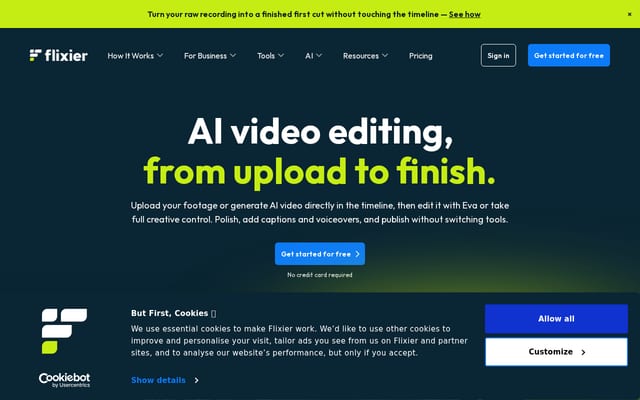 Screenshot of flixier.com