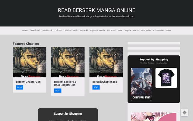 Screenshot of readberserk.com