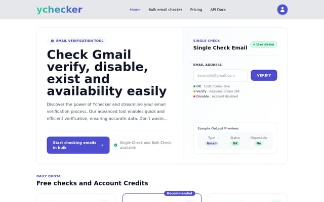 Screenshot of ychecker.com