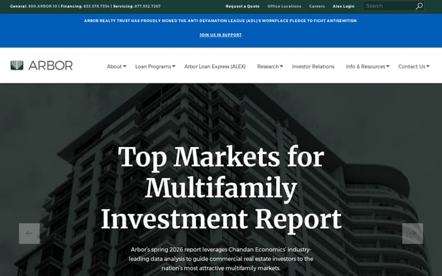 Screenshot of arbor.com