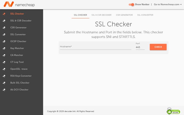Screenshot of decoder.link