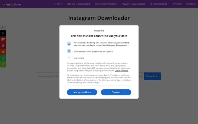 Screenshot of instasave.website