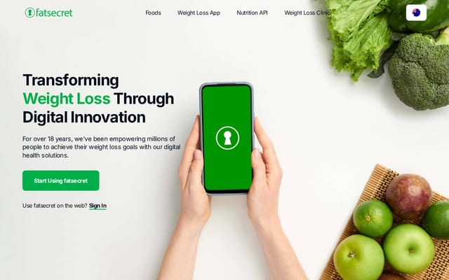 Screenshot of fatsecret.com.au